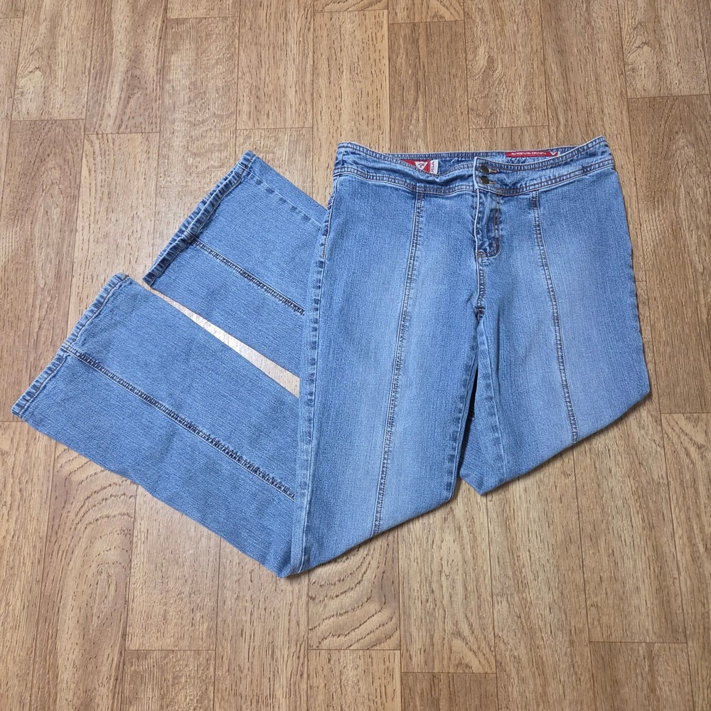 Vintage Y2K Mudd Center Seam Bareback Low-Rise Flared Jeans Size 31 Medium Wash